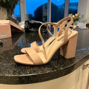Lulu's Nude Strappy Block Heels